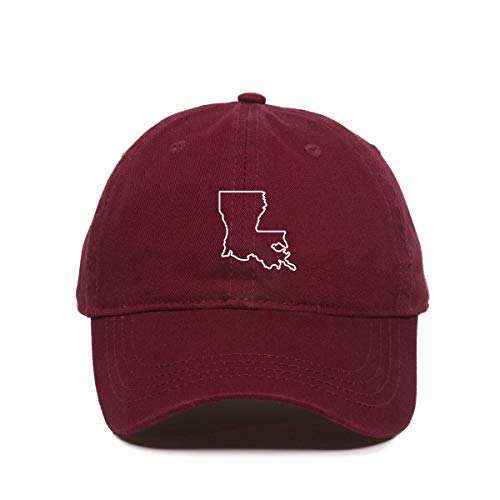 Louisiana Map Outline Dad Baseball Cap Embroidered Cotton Adjustable Dad Hat